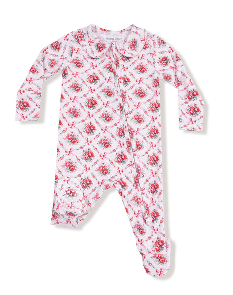 Rose Bow Lattice - Peter Pan 2 Way Zipper Footie