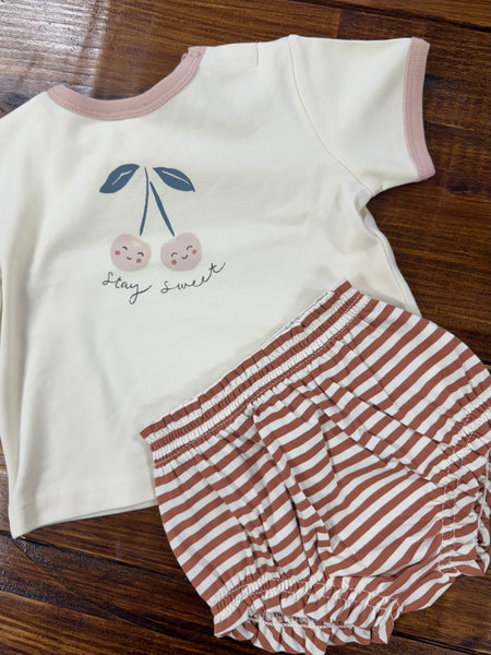 Gathered Bloomer || Poppy Stripe