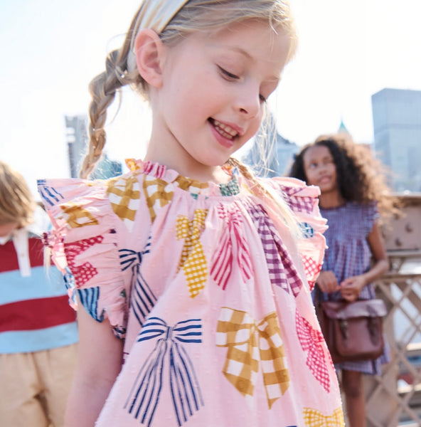 Girls Harper Dress - Patterned Bows