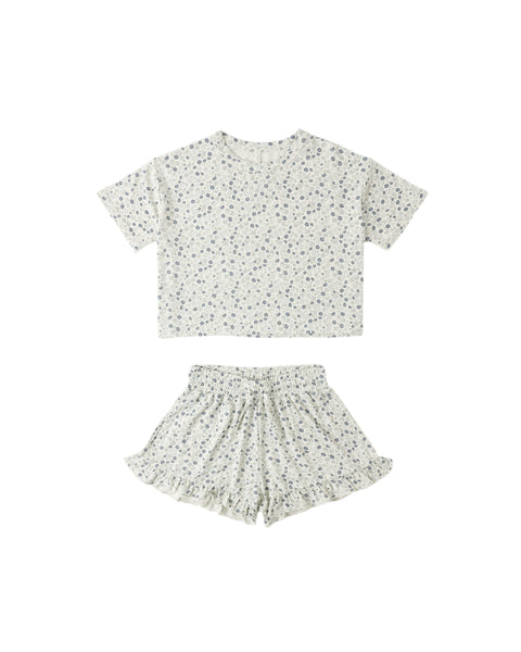 Mosie Set || Blue Ditsy