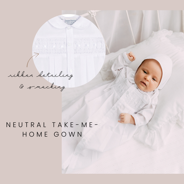 Preemie Baby Neutral Take me home gown