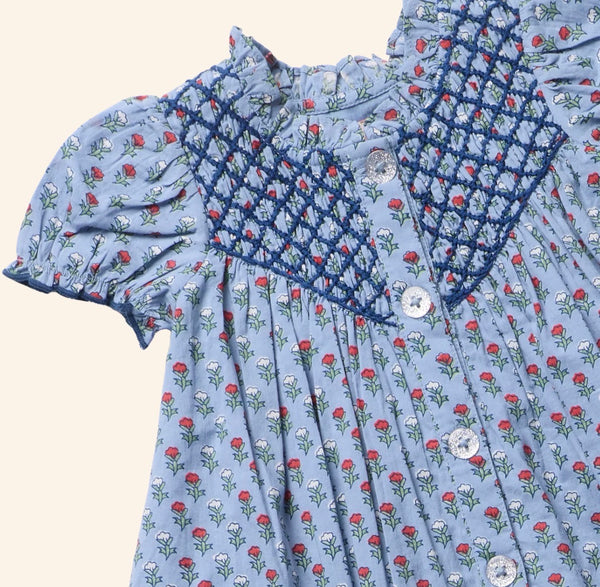 Girls Lucia Dress - Light Blue Carnation
