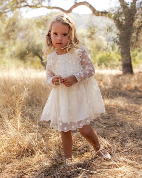 CELINE DRESS EMBROIDERED DAISY