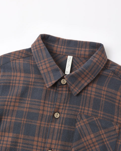 Collared Long Sleeve Shirt Midnight Plaid