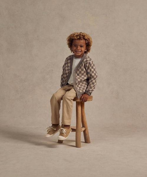 Boys Cardigan || Heathered Check