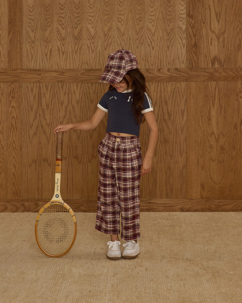 Baseball Hat | Burgundy Plaid