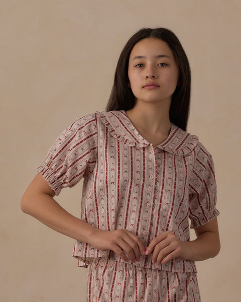 Teen Ruffle Pajamas Candy Cane Lane