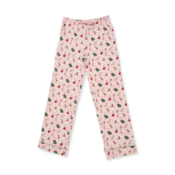 Christmas Dogs Pink - Adult Long Sleeve Coat Style and Pant with Pockets