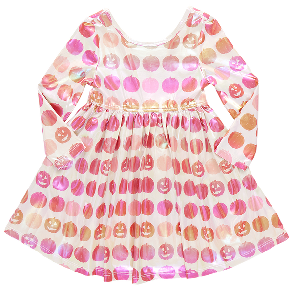 Girls Lame Steph Dress - Pumpkins