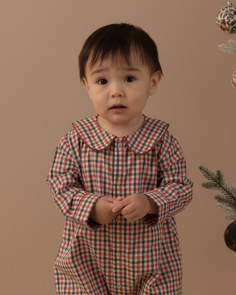 Baby Pajama Romper Holiday Gingham