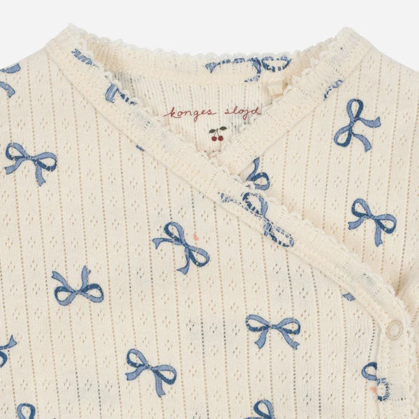 minnie newborn bodysuit bow bleu