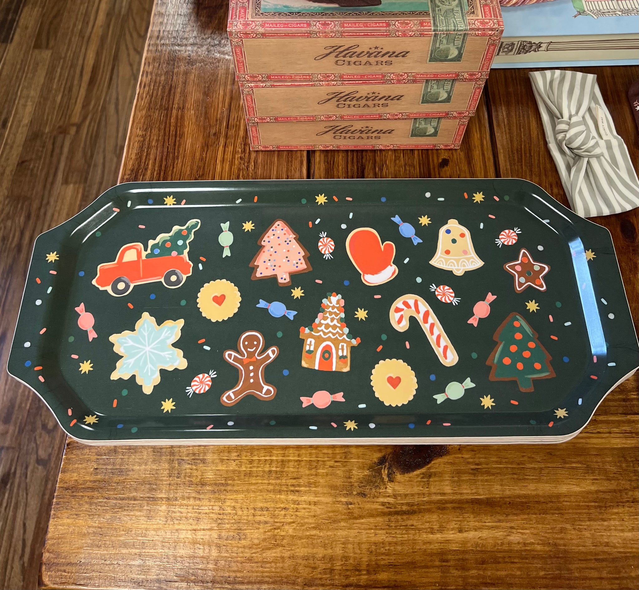 Christmas Cookies Vintage Serving Tray