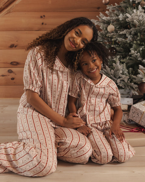 Women's Ruffle Pajamas Candy Cane Lane