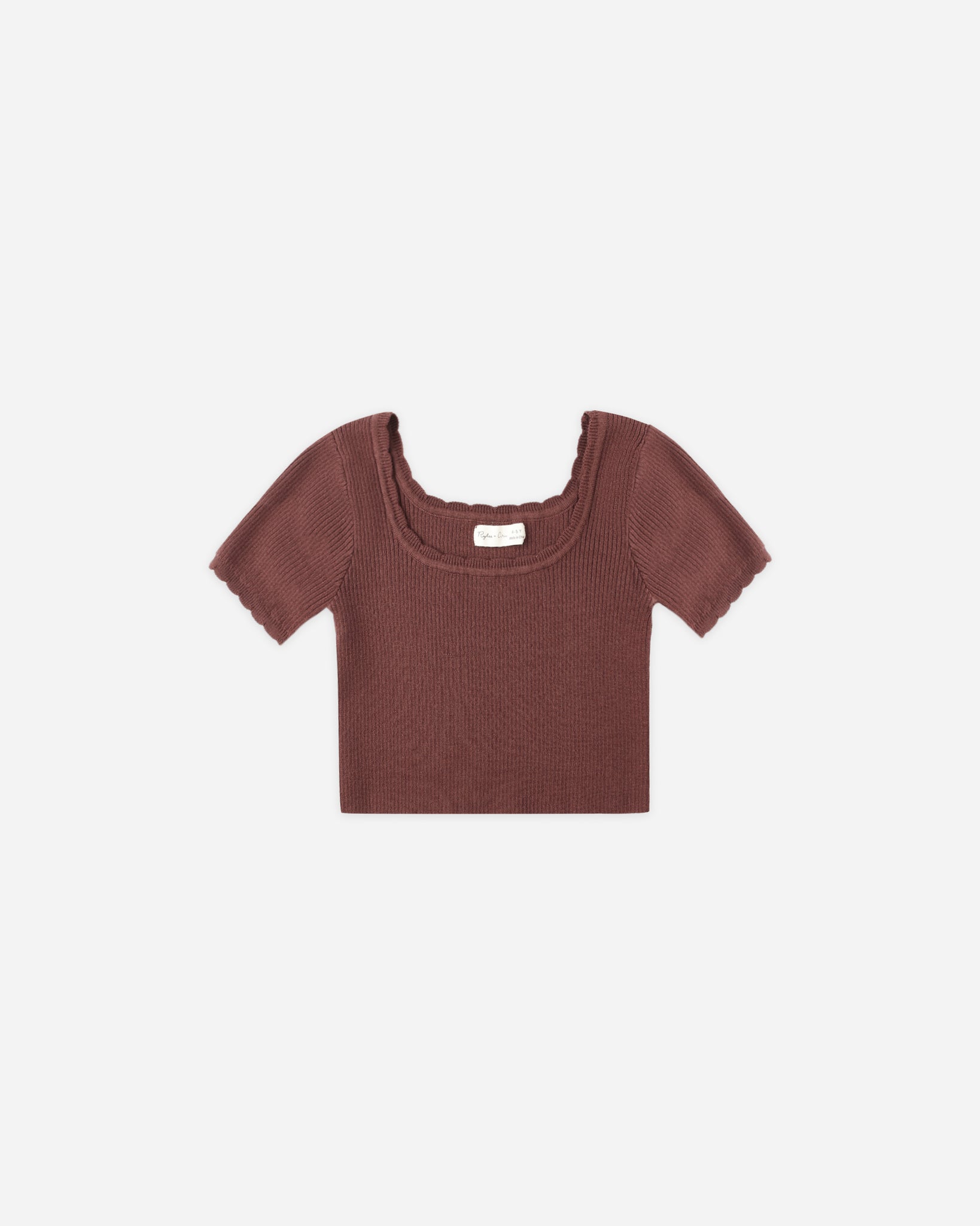Teen Scallop Tee | Burgundy