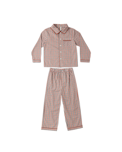 Long Sleeve Pajamas Holiday Gingham