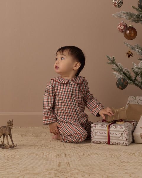 Baby Pajama Romper Holiday Gingham
