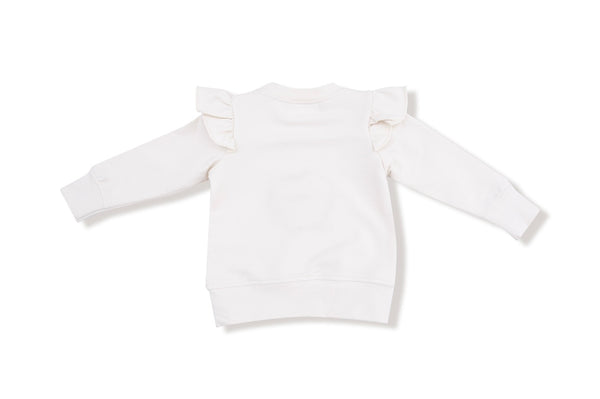 Ruffle Shoulder - French Terry Sweatshirt - Trick Or Treat- Silk Screen