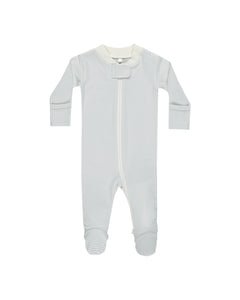 Zip Long Sleeve Sleeper Footie || Sky Micro Stripe