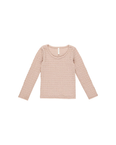 Textured Long Sleeve Top || Rose