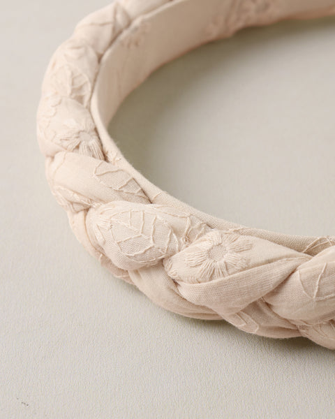 BRAIDED HEADBAND EMBROIDERED FLORAL