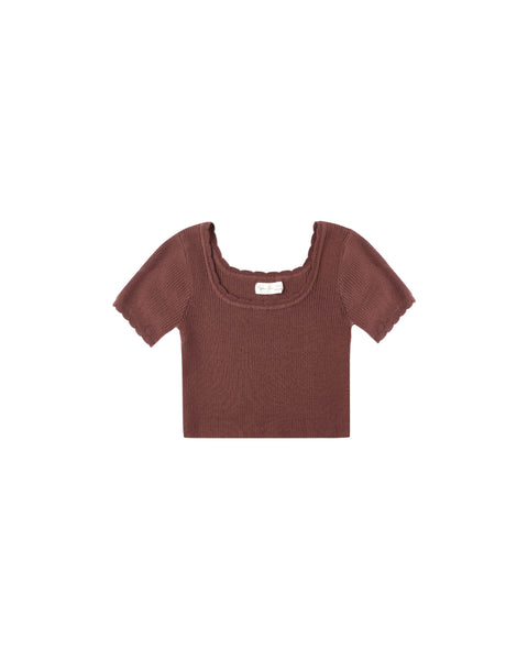 Scallop Tee || Burgundy