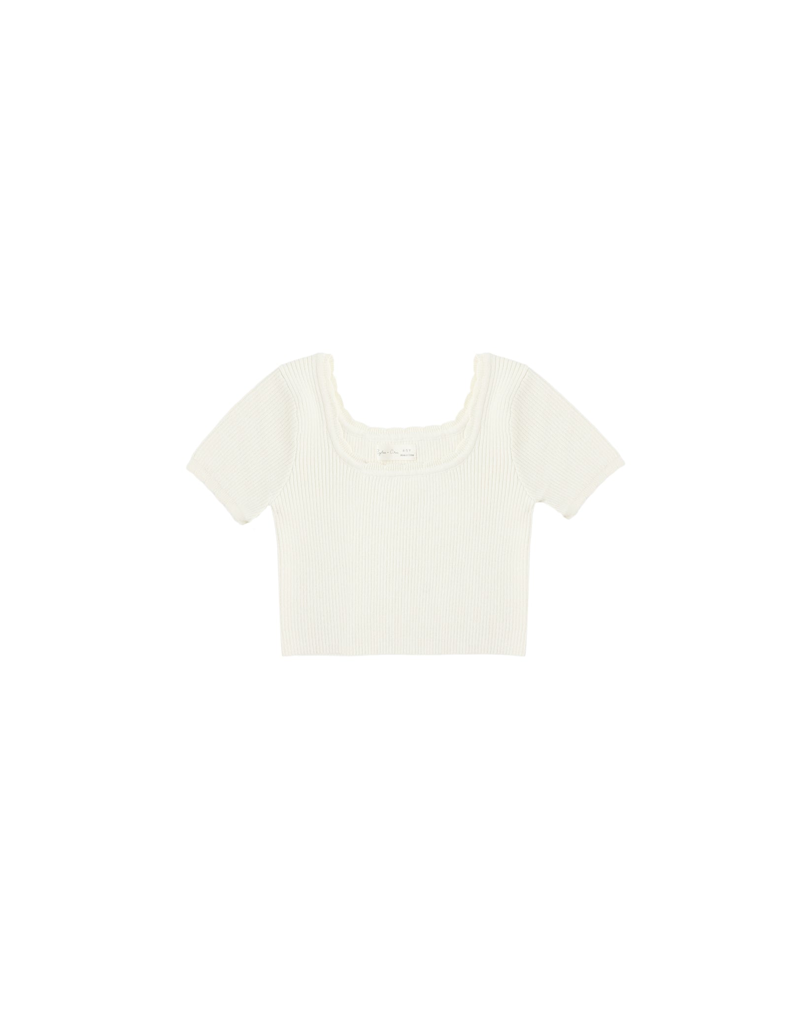 Teen Scallop Tee | Natural