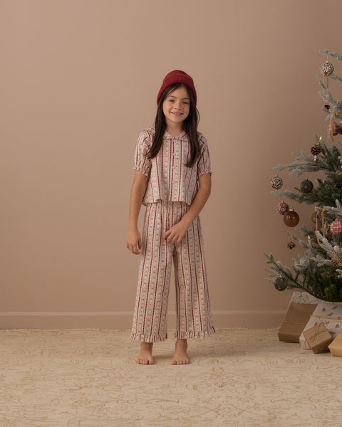 Ruffle Pajamas Candy Cane Lane