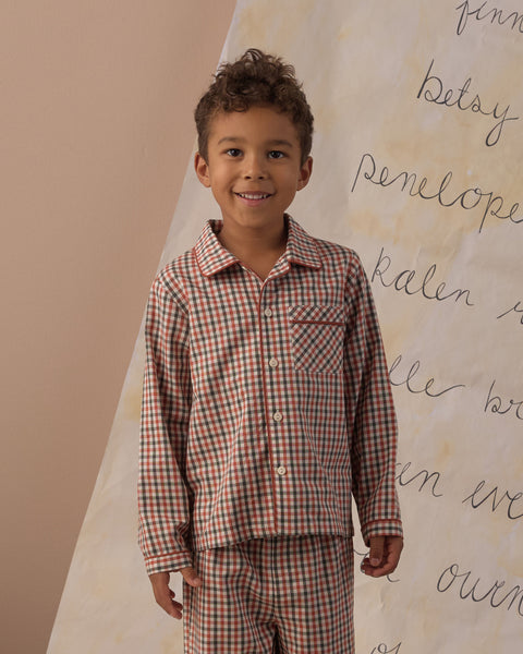 Long Sleeve Pajamas Holiday Gingham