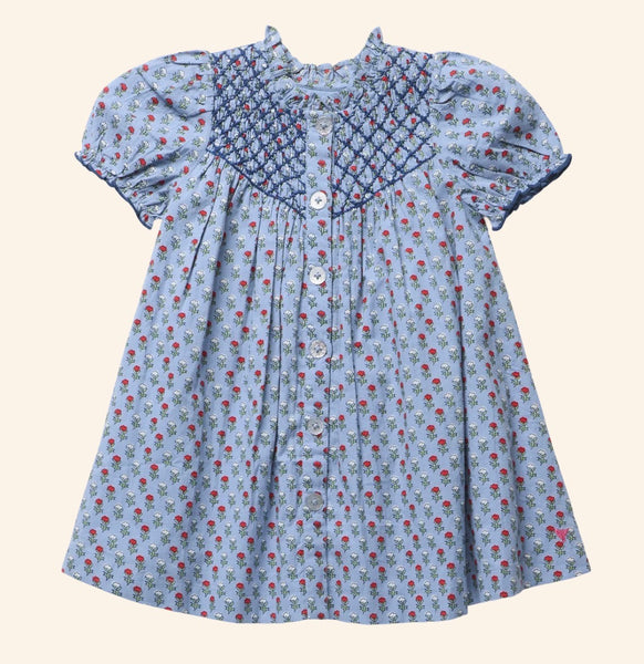 Girls Lucia Dress - Light Blue Carnation