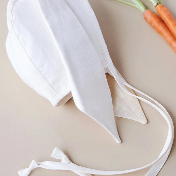 Ivory Bunny Bonnet Cotton-Lined