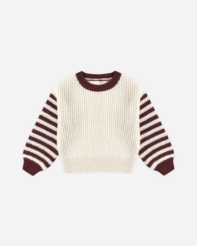 Aspen Sweater || Burgundy Stripe