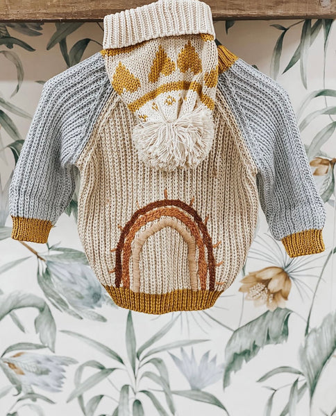 RAINBOW CARDIGAN- BLUE