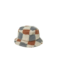 bucket hat || shearling check