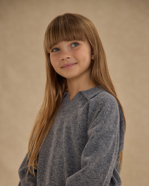 Knit Pleated Skirt || Heathered Grey