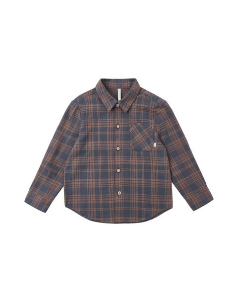 Collared Long Sleeve Shirt Midnight Plaid