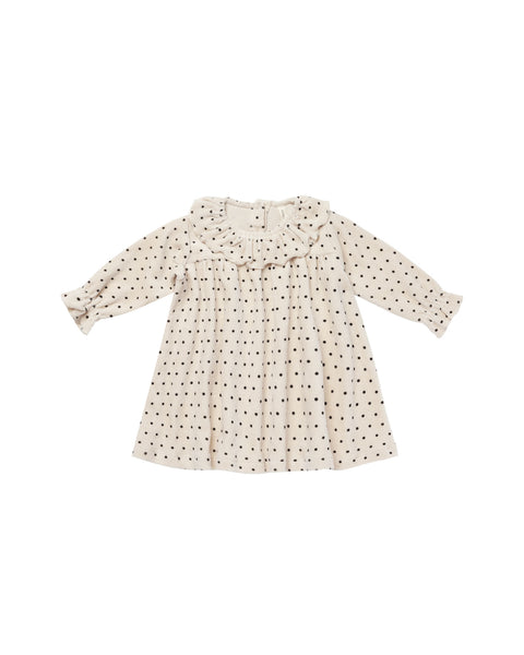 velour baby dress || polka dot