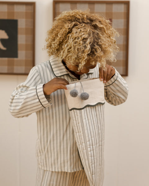 Christmas Stocking || Forest Pinstripe