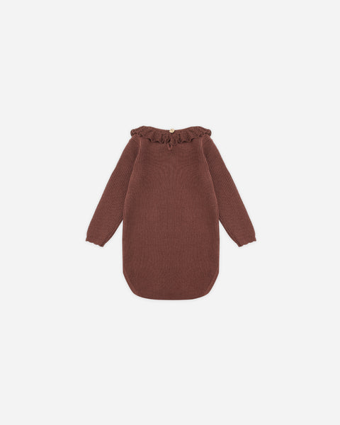 Ruffle Collar Bodysuit || Burgundy