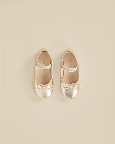 Ballet Flats || Metallic Ecru