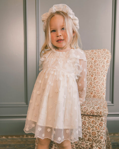 CELINE DRESS EMBROIDERED DAISY