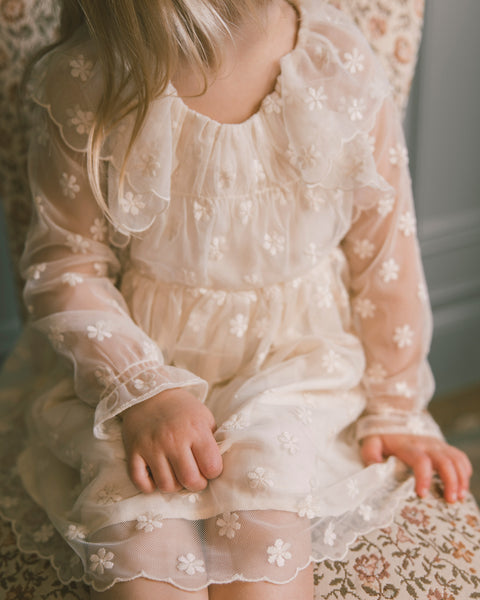 CELINE DRESS EMBROIDERED DAISY