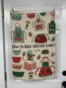 Cotton Slub Printed Tea Towel w/ Holiday Saying "How To…", 4 Styles