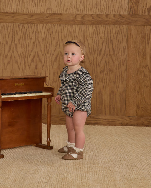 Colette Romper || Black Gingham