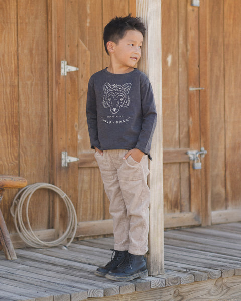 Raw Edge Long Sleeve Tee || Wolf Pack