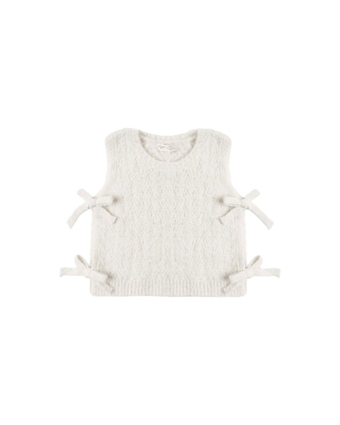 Bow Sweater Vest Ivory