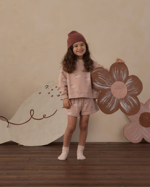 Boxy Pullover Swans