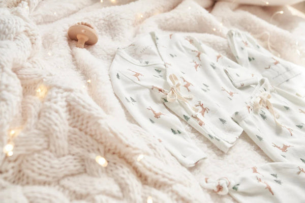 Organic Cotton Printed Newborn Layette Set : Reindeer