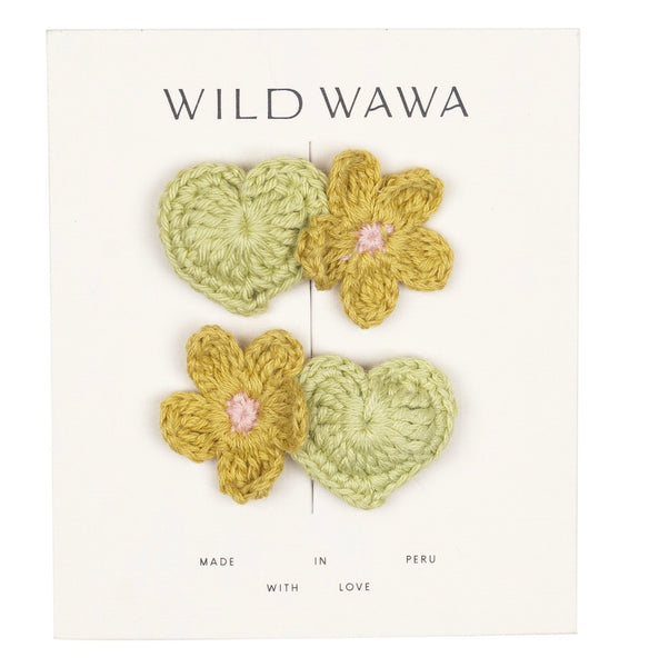 Crochet Clip Set - Golden Honey
