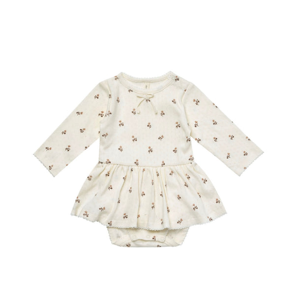Pointelle Skirted Bodysuit Rose Fleur