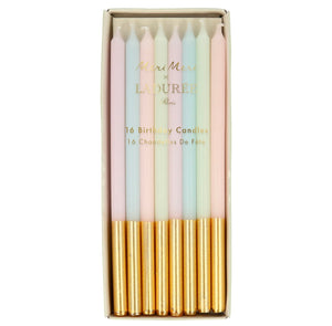 Ladurée X Meri Meri Paris Gold Dipped Candles (x 16)